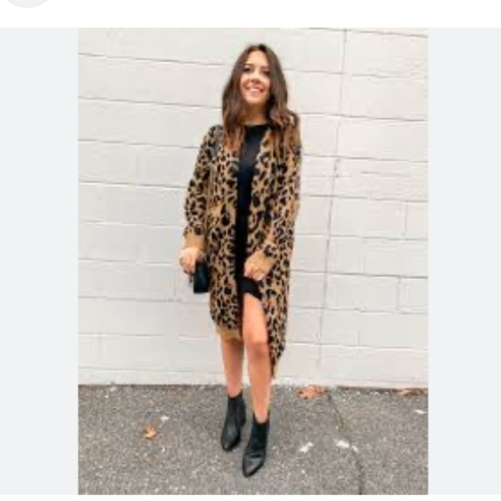 Westbound leopard long cardigan, fuzzy, soft - Picture 3 of 10